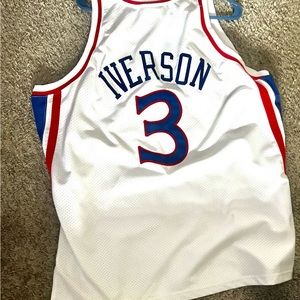 96-97 Authentic Hardwood Classic White Philly  76ers Allen Iverson 2XL jersey